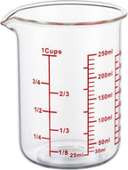 Ackers Glass Measuring Cup 1 Cup,8oz Borosilicate Liquid Measuring Cup with Spout