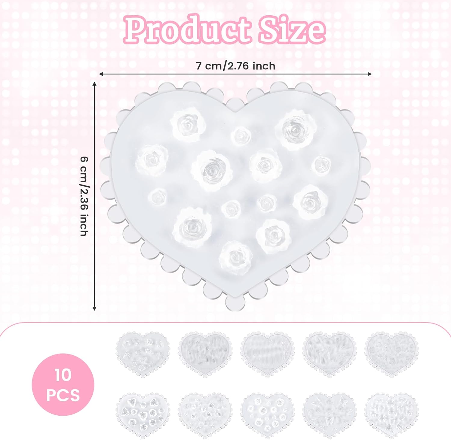 10 Pcs Polymer Clay Molds, Polymer Clay Cutters Molds for Crafts Air Dry Earrings Tools, Jewelry Mini Silicone Resin Flower Molds, Epoxy Polymer Clay Earring Cutters Shapes Making Kit Extruder