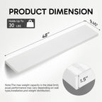 BAYKA Floating Shelves, 48" Wall Mounted Rustic Wood Shelves for Bathroom, Bedroom, Living Room, Kitchen, Office, Hanging Shelf for Books/Storage/Decor(White,Set of 2)