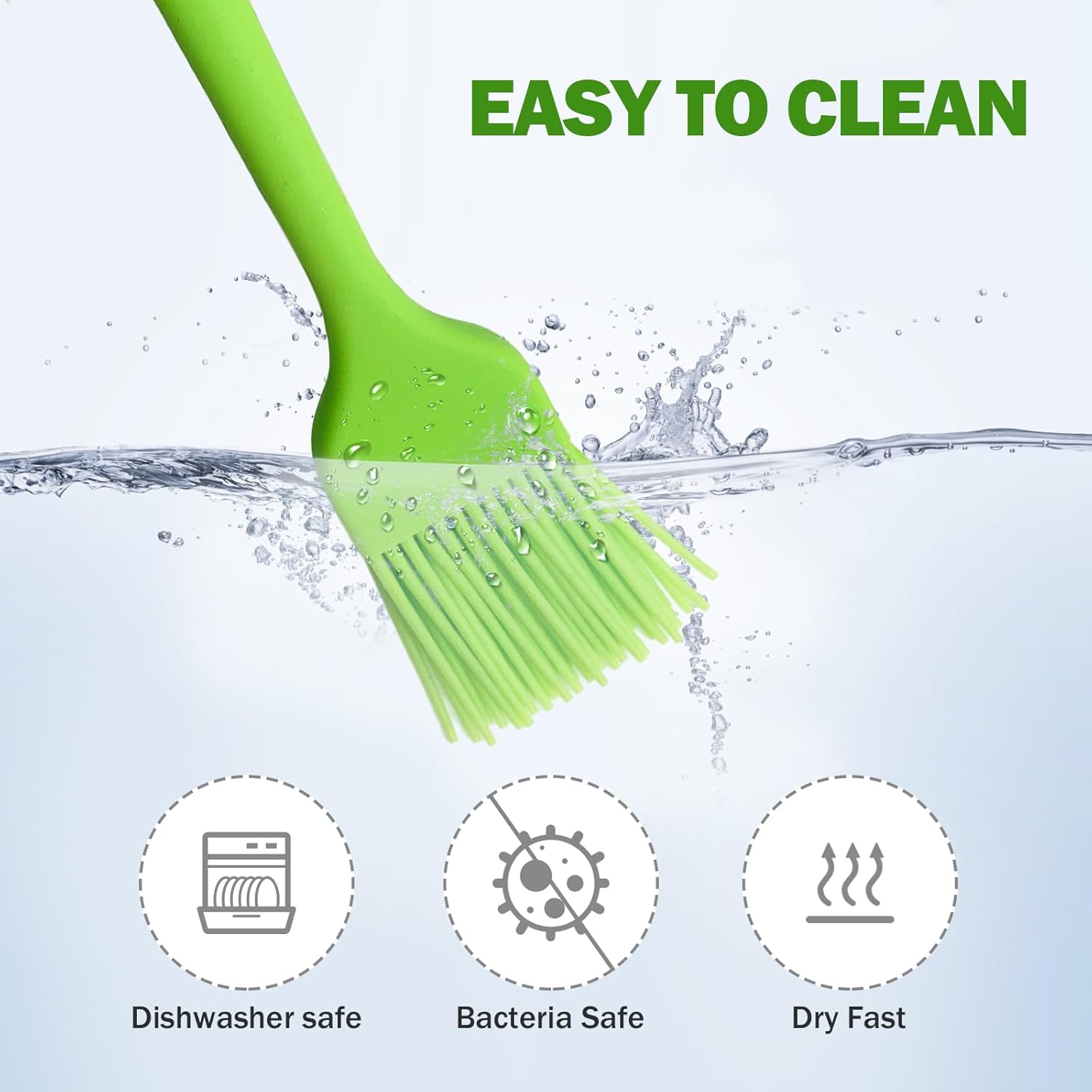 Silicone Basting Pastry Brushes, 5 Pack Heat Resistant Cooking Brush for Oil Butter Sauce, Food Brush for BBQ Grill Barbeque Kitchen Baking Cooking