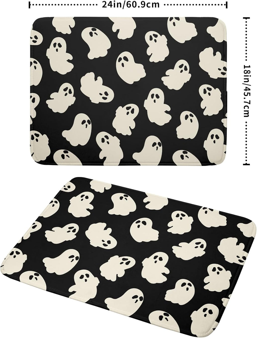 Halloween Ghosts Dish Drying Mat for Kitchen Counter Halloween Cute Ghost Drying Dish Mat 18”x24” Absorbent Microfiber Reversible Kithchen Mats for Countertop Fast Dry Dish Draining Mats for Halloween