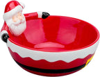 Large Ceramic Santa Candy Bowl – Christmas Decorative Snack Dish for Holiday Table Centerpiece, Santa Claus Shaped Holiday Treat Bowl for Parties, Kitchen, or Living Room Decor