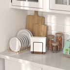 Napkin Holder for Table, Bamboo Iron Standing Napkin Dispenser for Dining Table Farmhouse Cocktail Picnic Rustic Wood Holders All Kitchen Dining Room Decor Black & Brown