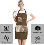 Barista Waitress Chef Cooking Aprons Waterproof Canvas Hair Stylists Apron with 3 Pockets for Women