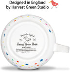 Rainbow Heart Coffee Mug, Premium 20 oz Bone China Hug Mug, Inspiring Gift of Hope and Positivity, Perfect for Birthdays, Holidays, and Christmas, Designed in England by Harvest Green Studio