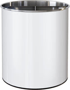 Rotating Extra Large Stainless Steel Utensil Holder Caddy with Sturdy No-Tip Weighted Base, Removable Divider, and Gripped Insert Bottom - Dishwasher Safe Metal Cooking Utensil Holder (White)