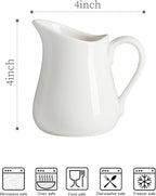 LYEOBOH 9 OZ Creamer Pitcher, Small White Creamer Pitcher for Coffee, Milk, Modern Kitchen Accessory - Ceramic