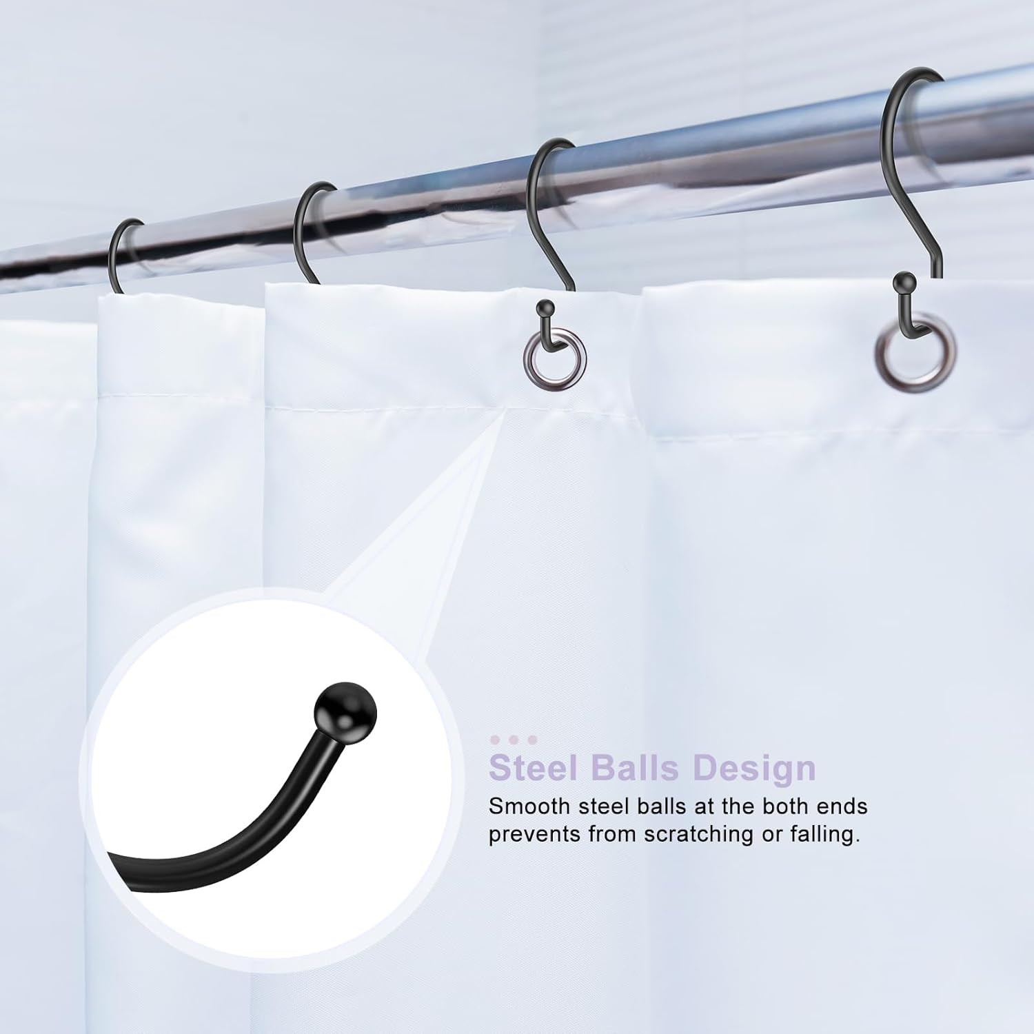 S Hooks, Small Metal S Hanging Hooks with 2 Shapes, Reversible, Heavy Duty, 3 Inch, Black, 12 Pcs