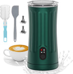 Electric Milk Frother, 4-in-1 Milk Steamer and Frother, 8.1oz/240ml Automatic Warm and Cold Foam Maker, Auto Shut-Off Frother for Coffee, Latte, Cappuccino, Macchiato(Green)