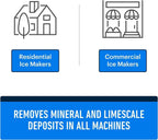 Essential Values 2-Pack Ice Machine Cleaner and Descaler 16 fl oz, Nickel Safe Descaler - Ice Maker Cleaner Compatible with All Major Brands (Scotsman, KitchenAid) - Manufactured in USA