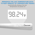 Berrcom Rechargeable Digital Thermometer for Adults and Kids, Medical-Grade Accurate Thermometers with LED Display, Fever Alarm, Fast Reading, Portable