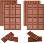 4-PACK Chocolate Bar Molds - Silicone Break Apart Protein and Engery Bar Candy Chocolate Molds