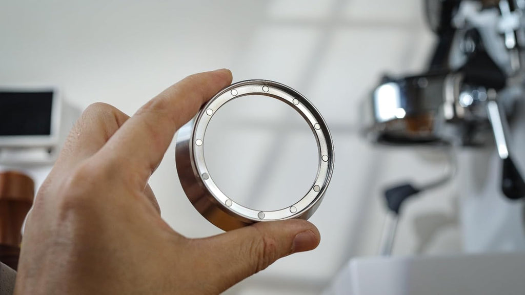 58mm Espresso Tool Kit for Gaggia Classic, Classic Pro, and Classic Pro Evo: Maple Bottomless Portafilter, Calibrated Tamper, Dosing Funnel with Puck Screen, and Adjustable Distributor