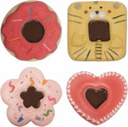 Large Size Donut Design Cookie Cutters Set of 4 pcs, Stainless Steel 4 Shapes Cream-filled Doughnut Fondant Cutter Molds Baking DIY (Round + Square + Heart + Flower)