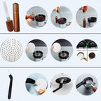 51mm Espresso Tamper Set, 5PCS Coffee Tamper Kit with WDT Tool, Coffee Stirrer, Dosing Funnel, Puck Screen 51mm Espresso Accessories Tampers Kit (Black)