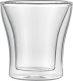 Restaurantware-Forma Professional 3.4 oz Double Wall Shot Glasses, 2 Insulated Espresso Cups - Dishwashable, Reusable, Clear Glass Coffee Cups, Freezable, For Hot Or Cold Beverages