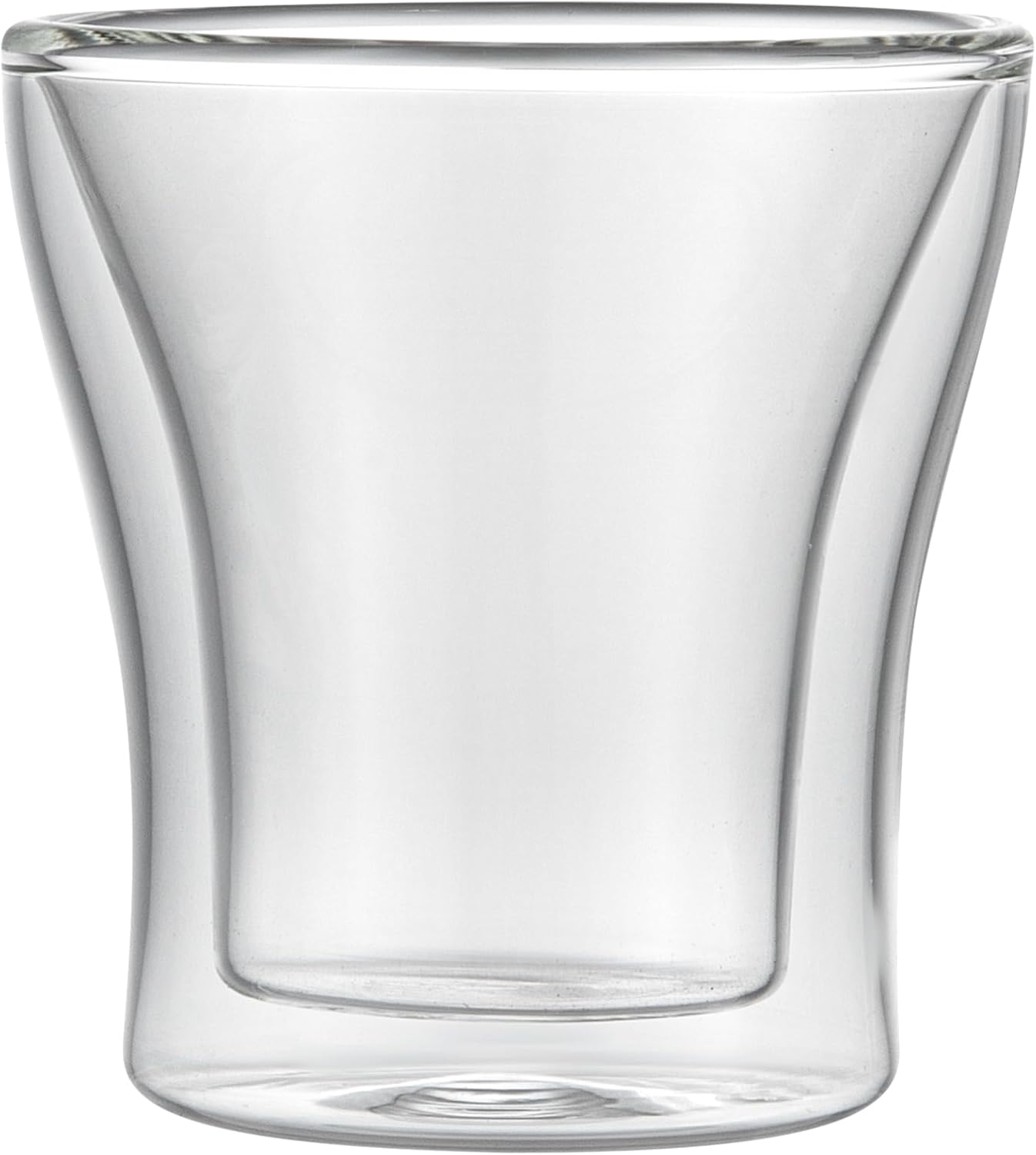 Restaurantware-Forma Professional 3.4 oz Double Wall Shot Glasses, 2 Insulated Espresso Cups - Dishwashable, Reusable, Clear Glass Coffee Cups, Freezable, For Hot Or Cold Beverages