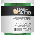 Green BREW GLITTER Edible Glitter For Drinks, Cocktails, Beer, Garnish Glitter & Beverages | KOSHER & HALAL Certified | 100% Edible & Food Grade | Vegan, Gluten, Nut Free (25g, Green)