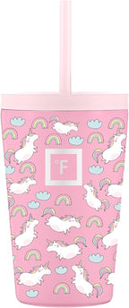 IRON °FLASK Classic Tumbler - Vacuum Insulated Stainless Steel Water Bottle, Double Walled, Drinking Cup, Insulated Travel Mug (Stardust Unicorns, 12 oz Kids)