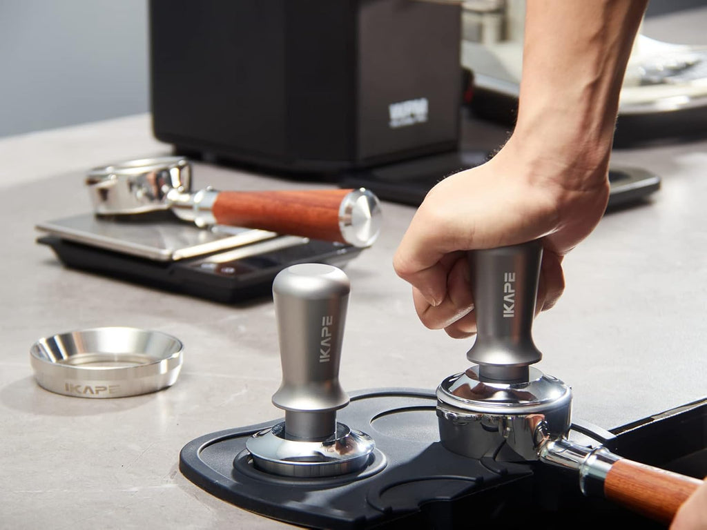 IKAPE 51mm Espresso Tamper, Premium Barista Coffee Tamper with Calibrated Spring Loaded, 100% Flat Stainless Steel Base Tamper for Espresso Machine