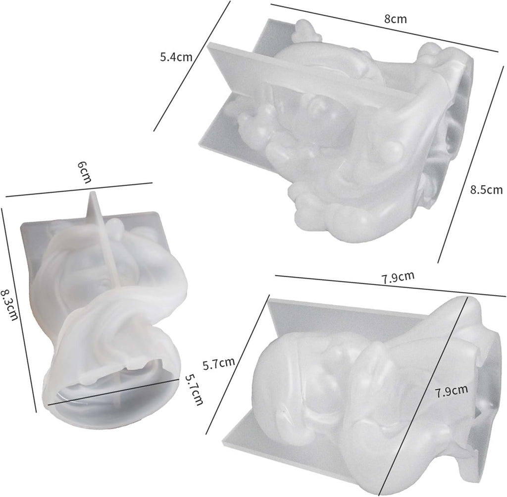 3 Pack Sleep Beauty Candle Mold - Resin Casting Silicone Molds for Home Decor & Candle Making Wave Spiral Mold