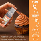 Bakell - Neon Orange Tinker Dust (4g, 1x Mini Spray Pump) Edible Glitter for Food, Desserts, and Beverages!