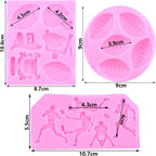 Mujiang Ball Silicone Molds Rugby Football Fondant Molds Sports Theme Molds For Cake Decorating Chocolate Gum Paste Candy Polymer Clay Set Of 3