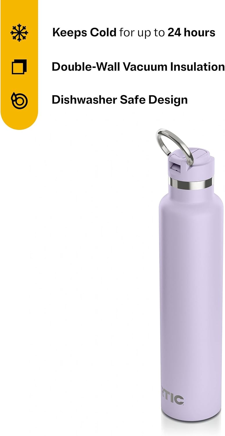 RTIC 26oz Journey Bottle Metal Stainless Steel Vacuum Insulated, BPA Free, Reusable, for Water, Hot and Cold Drinks, Travel, Sports, Camping, Dusty Lilac