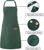 Tosewever Art Aprons for Women Painting Pottery Baking, Mens Buckle Straps Kitchen Apron with Pockets for Chef Cooking