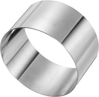 HARFINGTON Round Cake Ring 3.5 x 2 Inch Seamless Stainless Steel Pastry Mousse Dessert Ring Mirror Coating for Baking Cooking Making Tool
