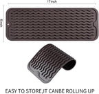 Silicone Dish Drying Mat for Multiple Usage,Easy clean,Eco-friendly,Heat-resistant Silicone Mat for Kitchen Counter,Sink,Bar,Bottle,or Cup Coffee M 17 inches x 6 inches