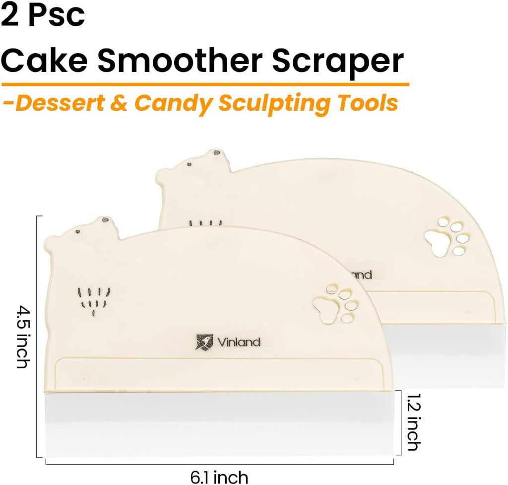 2 Pcs Cake Smoother Scraper, Cake Decorating Supplies Acrylic Cake Scraper Cake Decorating Supplies Food-Grade Transparent Flexible PE Plastic Cake Scraper‌ - Designed for Bread and Cake Decoration