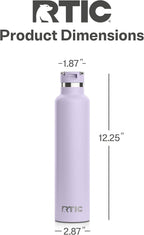RTIC 26oz Journey Bottle Metal Stainless Steel Vacuum Insulated, BPA Free, Reusable, for Water, Hot and Cold Drinks, Travel, Sports, Camping, Dusty Lilac