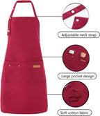 Tosewever Art Aprons for Women Painting Pottery Baking, Mens Buckle Straps Kitchen Apron with Pockets for Chef Cooking