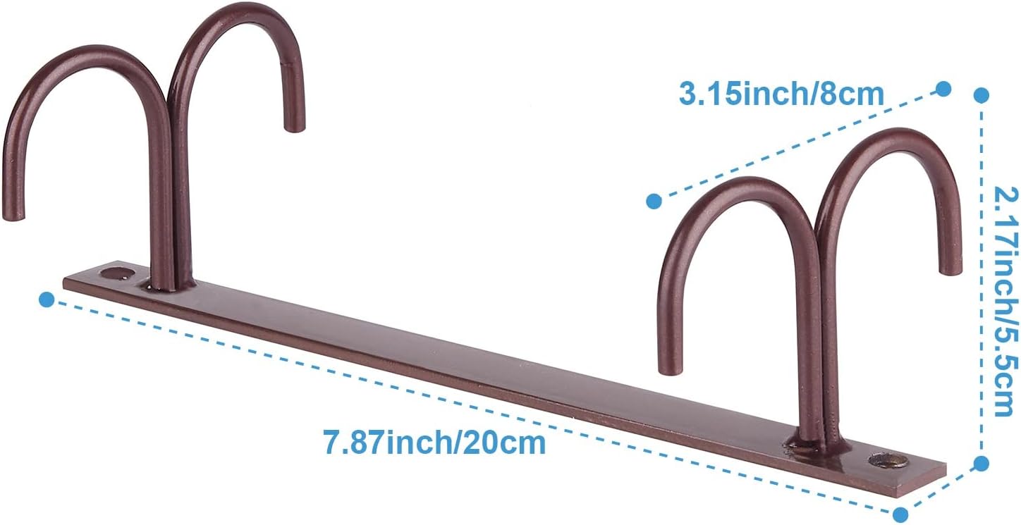 Mug Rack Under Cabinet - Coffee Cup Holder, 12 Mugs Hooks Under Shelf, Display Hanging Cups Drying Hook for Bar Kitchen Utensils Brown