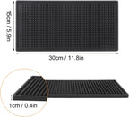 12 Pack Rubber Bar Mats, 12" x 6" Black Bar Service Mat, Spill Mat for Countertop, Bartending, Rubber Bar Mats, Efficient and Stylish Solution for Every Bartending Need,by KUKLIPJIM