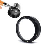 1pc Espresso Dosing Funnel 51/53/58mm Coffee Dosing Ring Aluminum Espresso Distribution Coffee Tool For Home Coffee Bar Shop College Dorm Room Apartment Essential Coffee Accessories (53mm, Black)