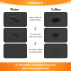 Mimore Coffee Mat - 16x24 Inch Black Countertop Mat - Absorbent, Hides Stains, Rubber Backed - Dish Drying Mat Fits Under Coffee Maker or Espresso Machine (Compatible with Ninja Luxe Cafe)