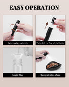 Coffee Dosing Cup Set, Ceramic Espresso Dosing Cup, 10ml Coffee Spray Bottle, 15ml 304 Stainless Steel Measuring Spoon with Wooden Handle