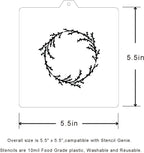 Wreath Cookie cutter and stencil set Baking stencils and cutters bundle DIY bakery decorating kit Wedding Cookie cutter with stencils Icing stencil and cookie cutter combo (Wreath Set)