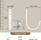 10-Pack Wall Hooks for Towel/Coat - 22LB Heavy Duty Metal Hanger Wall Mount, for Outdoor, Closet, Door, Shelf, Bathroom, for Backpack, Cup, Clothes, Mug, White Matte Screws Included