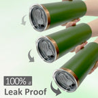 20 oz Skinny Tumblers Bulk 4 Pack, Stainless Steel Insulated Tumbler with Lids and Straws, Slim Double Wall Powder Coated Travel Coffee Mug Reusable Cup for Hot Cold Drinks (Army Green,4 pack)