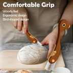 Bird Wooden Bread Lame, Handcrafted Dough Scoring Knife for Sourdough Slashing,Precision Scorer Tool with 10 Replacement Razor Blades