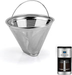 Coffee Filter Compatible with Cuisinart Coffee Maker, Permanent Stainless Cone Filter for Cuisinart DCC 1200P1 3200NAS 3400NAS