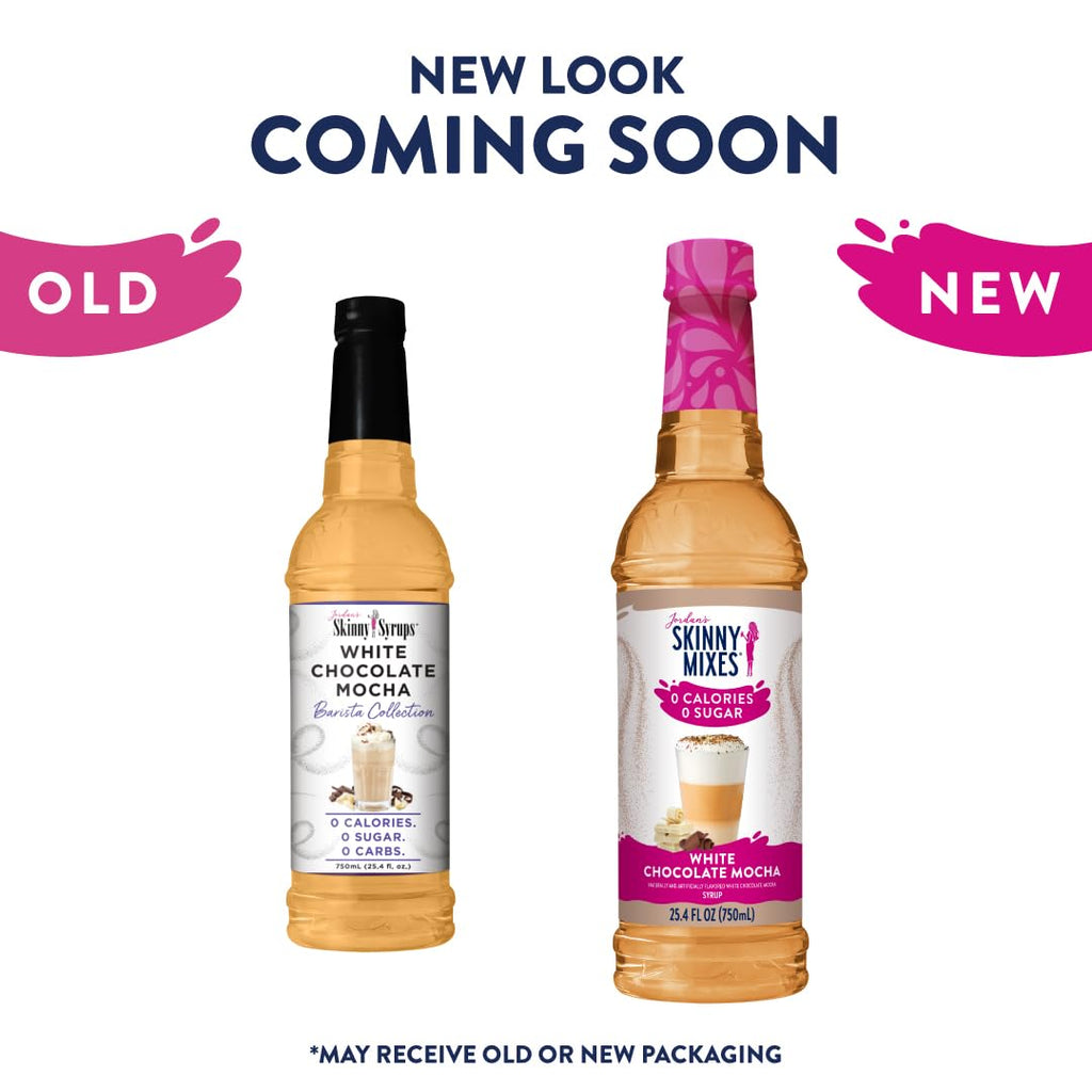 Jordan's Skinny Syrups Sugar Free Coffee Syrup, White Chocolate Mocha Flavor Mix, Zero Calorie Flavoring for Chai Latte, Protein Shake, Cocktail & More, Gluten Free, Keto Friendly, 25.4 Fl Oz, 1 Pack