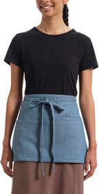 MEEMA Waist Aprons For Women With Pockets | Stylish Server Kitchen Apron Short, 23x13 Inches | Breathable Chef Apron for Cooking | Washable Cooking Aprons