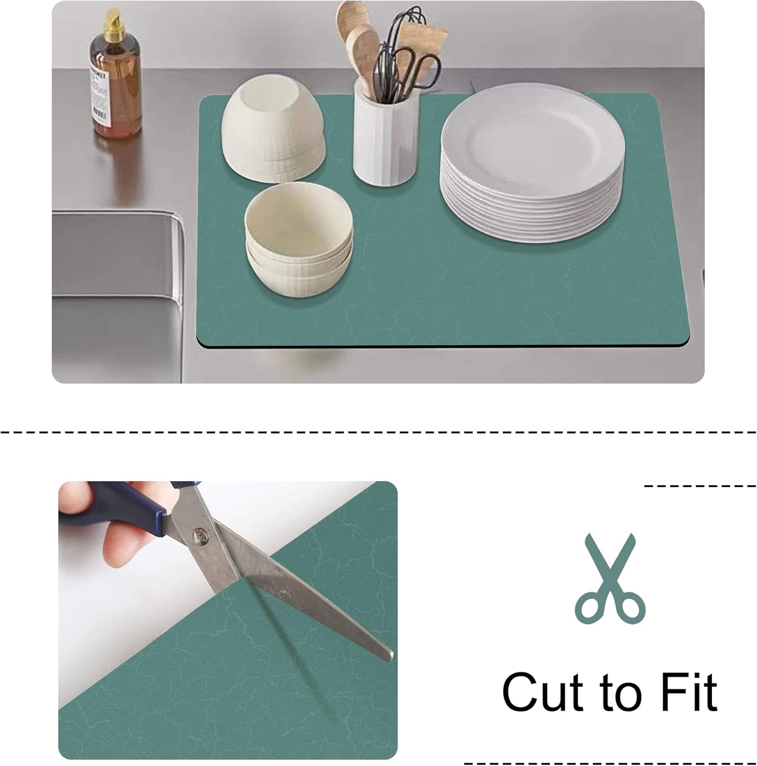 GOLENER Coffee Maker Mat For Countertops, Absorbent, Washable, Reversible Microfiber Dish Drying Mat For Kitchen Accessories, Under Small Appliance Mats