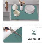 Coffee Dish Drying Mat,Coffee Bar Machine Decor Accessories,coffee maker mat for countertops,Absorbent Pad,Washable kitchen counter mat,Reversible Microfiber Fitted countertop cushions(bean green)