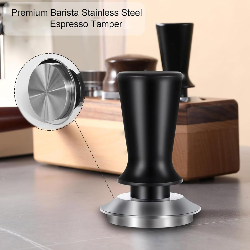 51mm Espresso Tamper and Espresso Puck Screen Set, Espresso Tamper with Calibrated Spring, Premium Barista Stainless Steel Coffee Tamper with Puck Screen, Espresso Handle Tamper for Espresso Machine