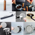 5Pcs/Set Espresso Tamper 51mm Accessories Kit, 51mm Coffee Tamper Espresso Tools Set with WDT Tool, Puck Screen, Dosing Funnel, Clean Brush Espresso Tampers Machine Fit 51mm Portafilters (51mm)